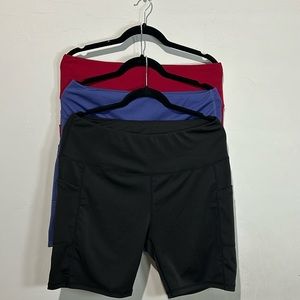 3 Pairs Biker Yoga Shorts